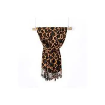 Brown Animal Printed Wool And Modal Scarf